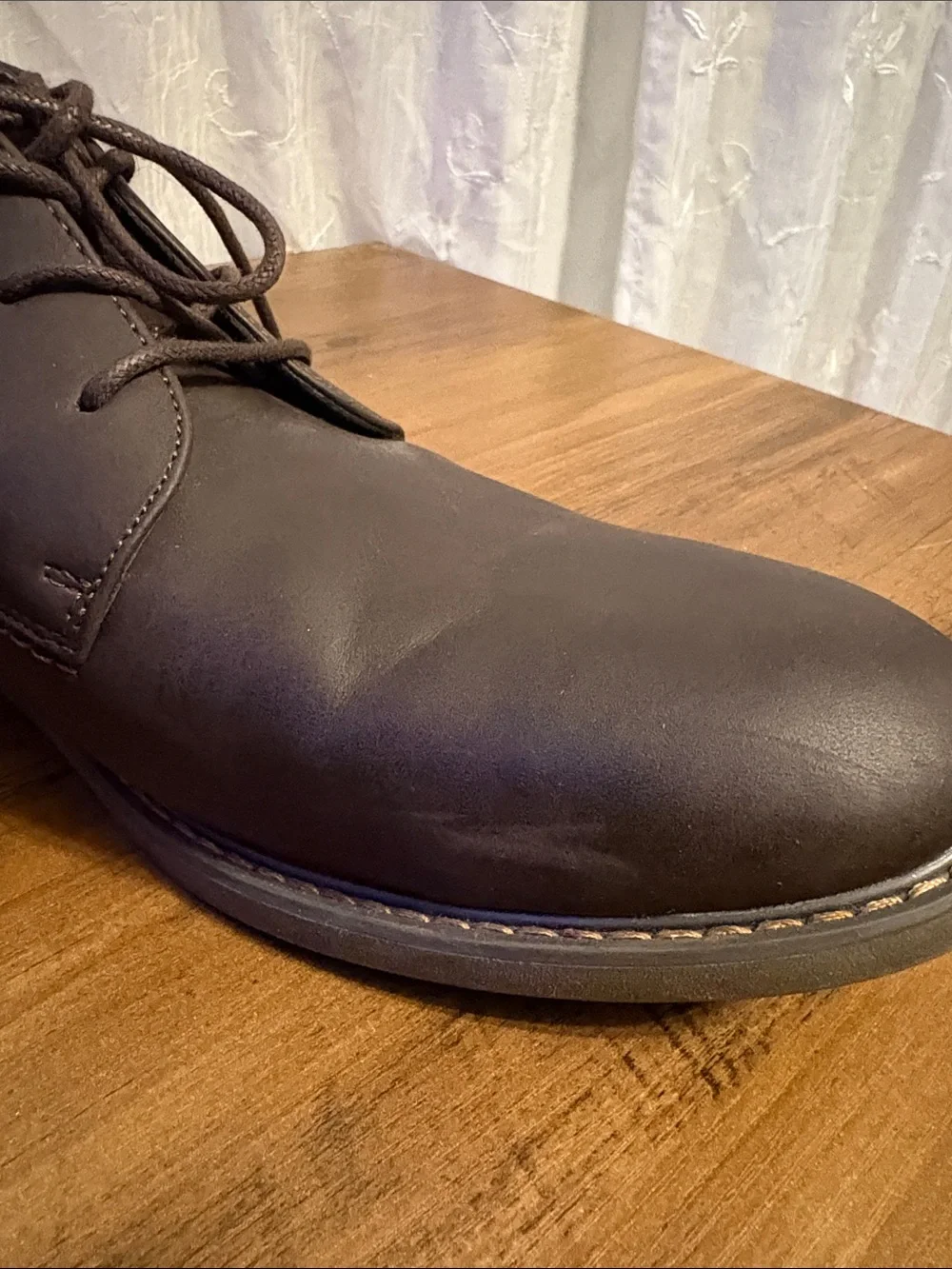 Izod Men's Dark Brown Leather Chukka Lace-Up Boots